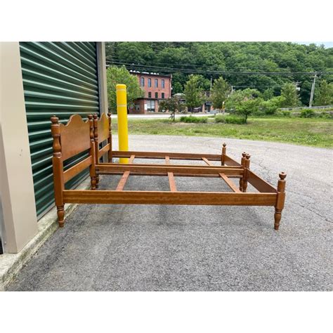 vintage maple twin with metal box spring|A pair of antique solid maple twin beds .